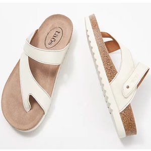 Taos Footwear Lola Sandals White Leather Size 42